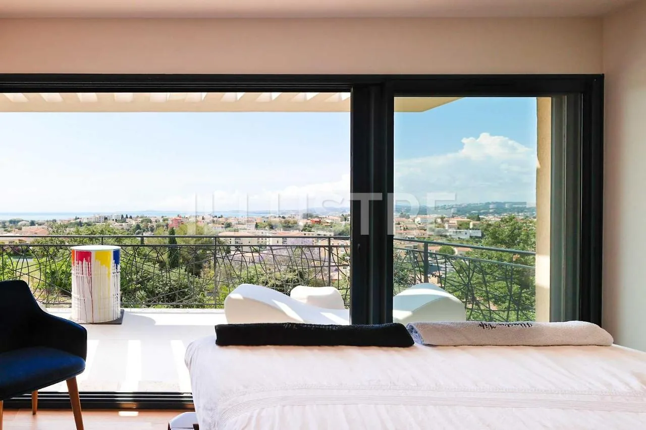 Villa Vue Mer, Piscine & Plage A 6Min Cagnes-sur-Mer Francja