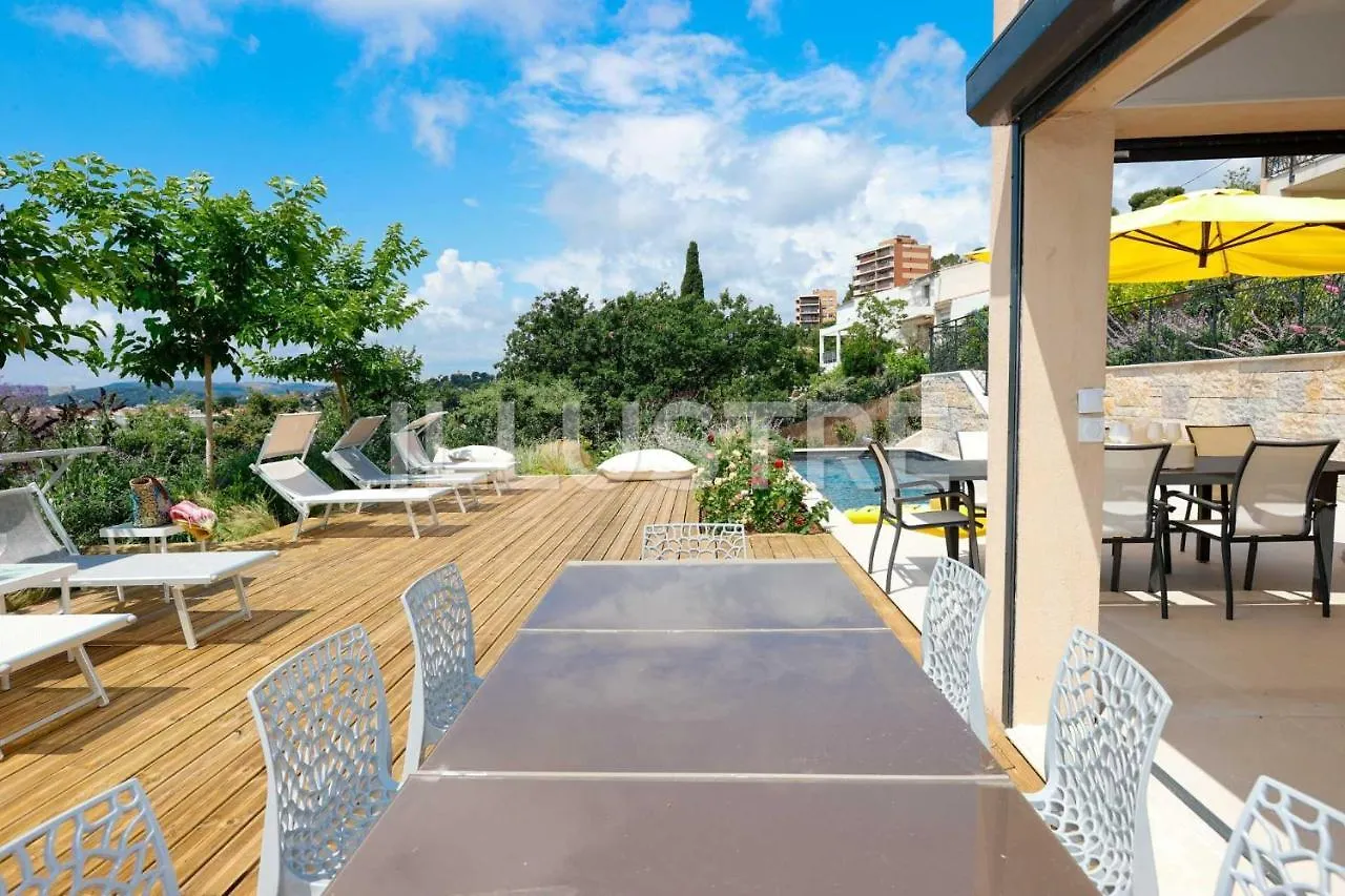 Villa Vue Mer, Piscine & Plage A 6Min Cagnes-sur-Mer